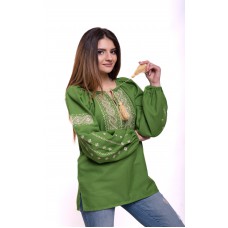 Embroidered Blouse "Happy Moments" green